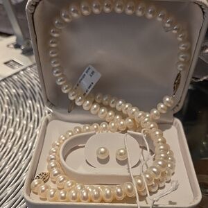 Cultured Pearl Of Jewelry Set (3) 1960-1970 This Is Taiwan